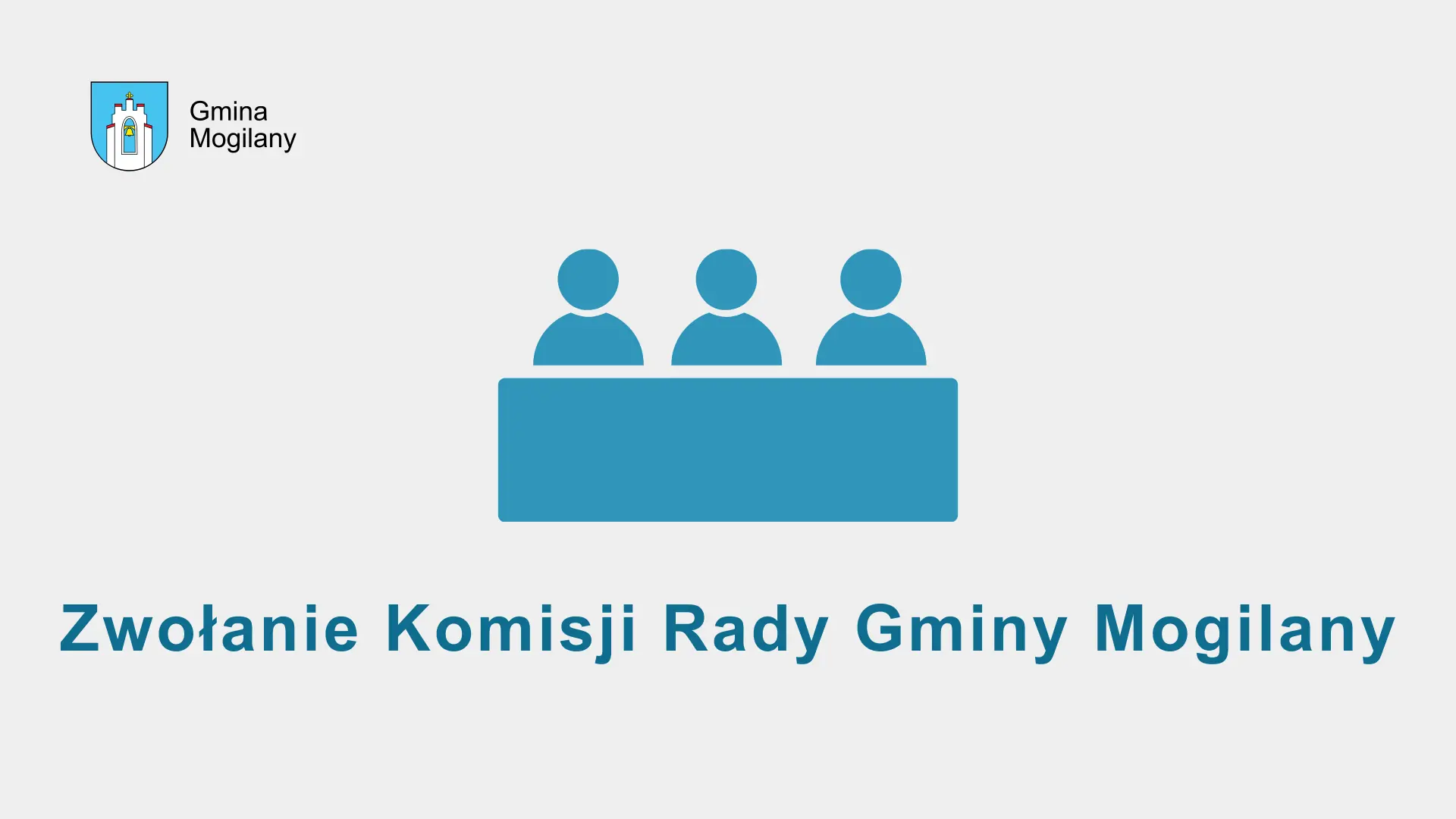 Grafika z tekstem: Zwołanie Komisji Rady Gminy Mogilany